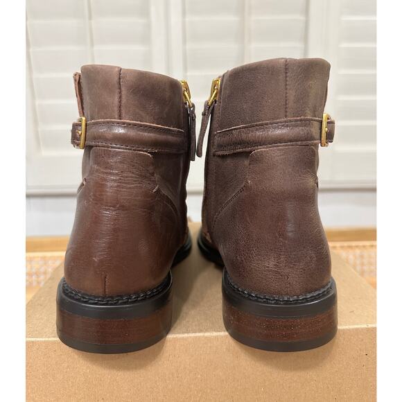 Franco Sarto Women's Hansa Boots Brown Leather Size 8 NWOB Buckle Strap - Picture 9 of 11